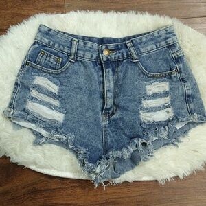 Distressed Jeans Women's Shorts